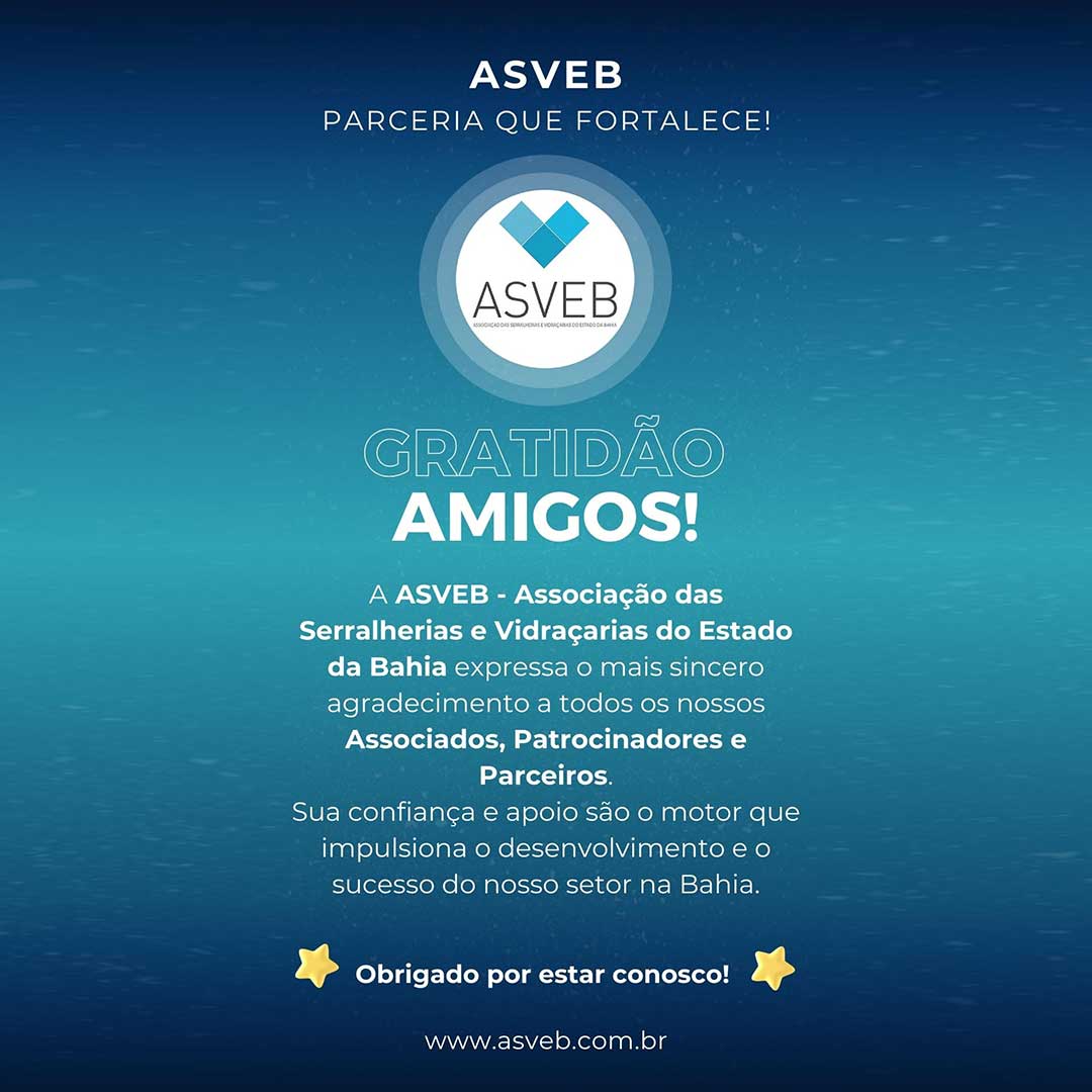 Agradecimento ASVEB: Associados, Patrocinadores e Parceiros