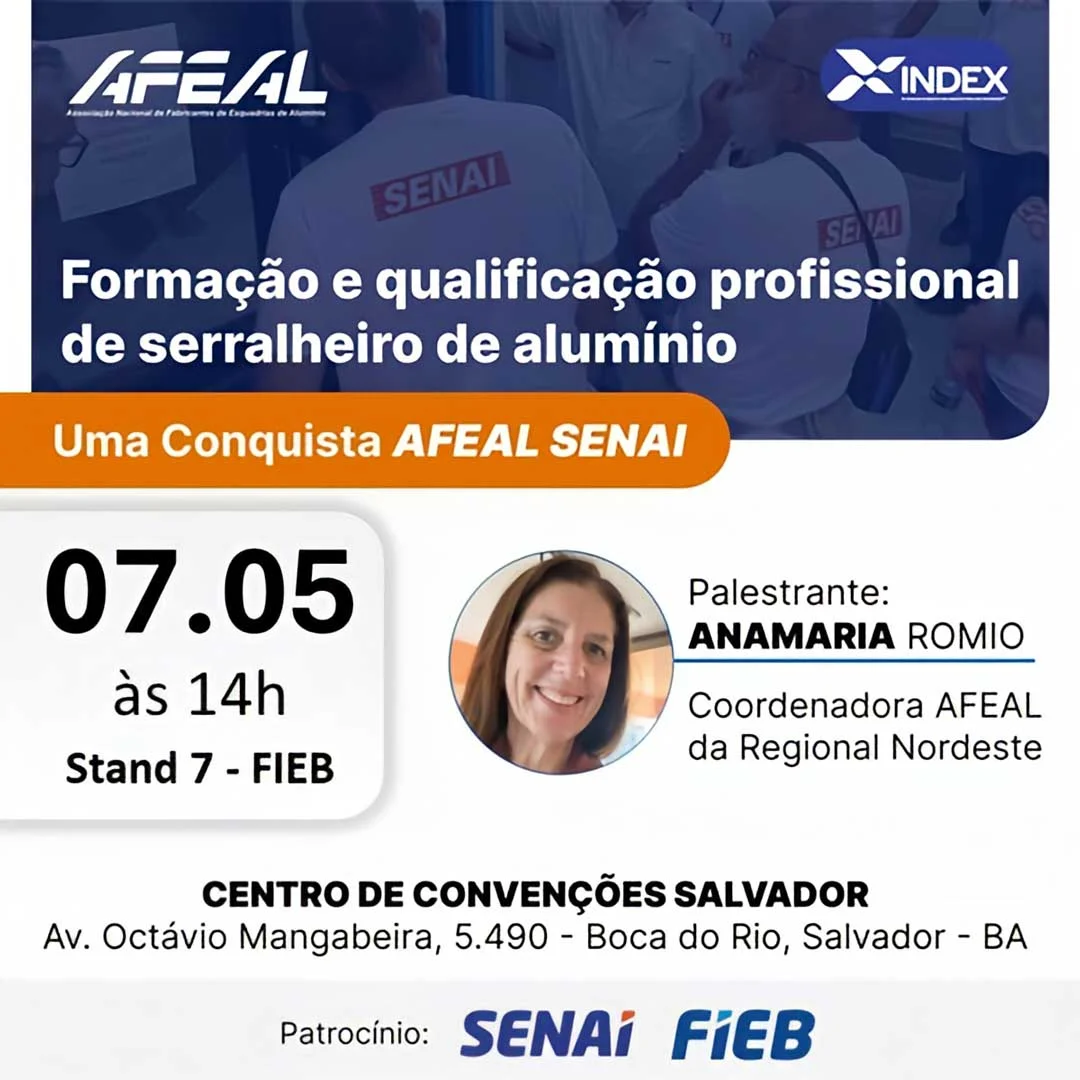 Formação de Serralheiro de Alumínio no INDEX 2026 em Salvador