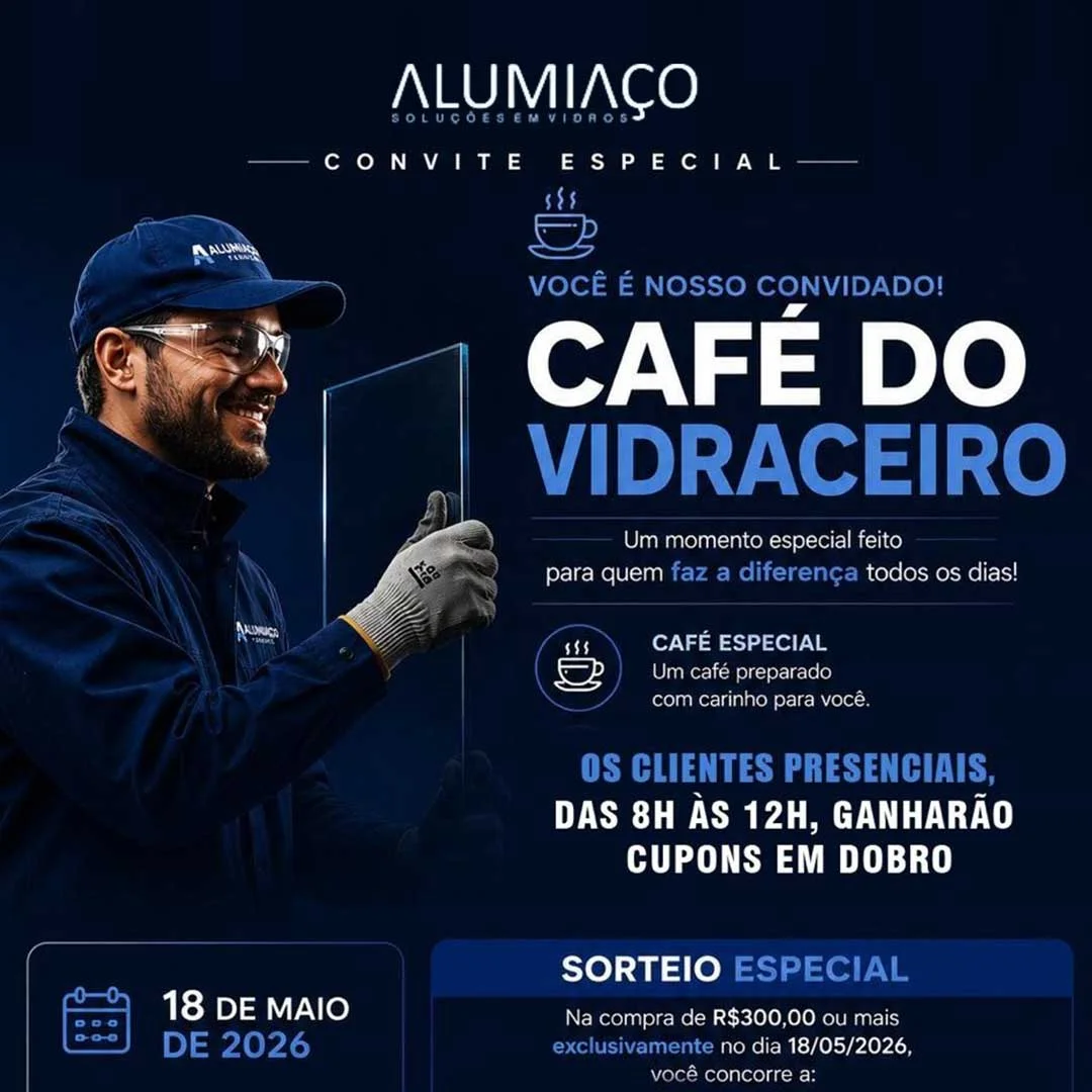 Café do Vidraceiro da Alumiaço Salvador terá sorteio!