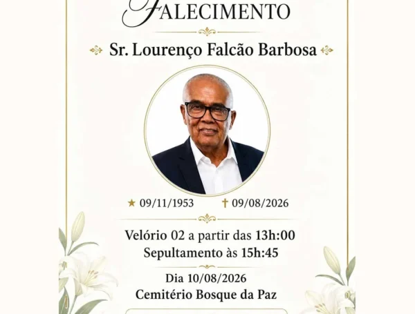 Nota de Falecimento: Sr. Lourenço Falcão | Homenagem ASVEB