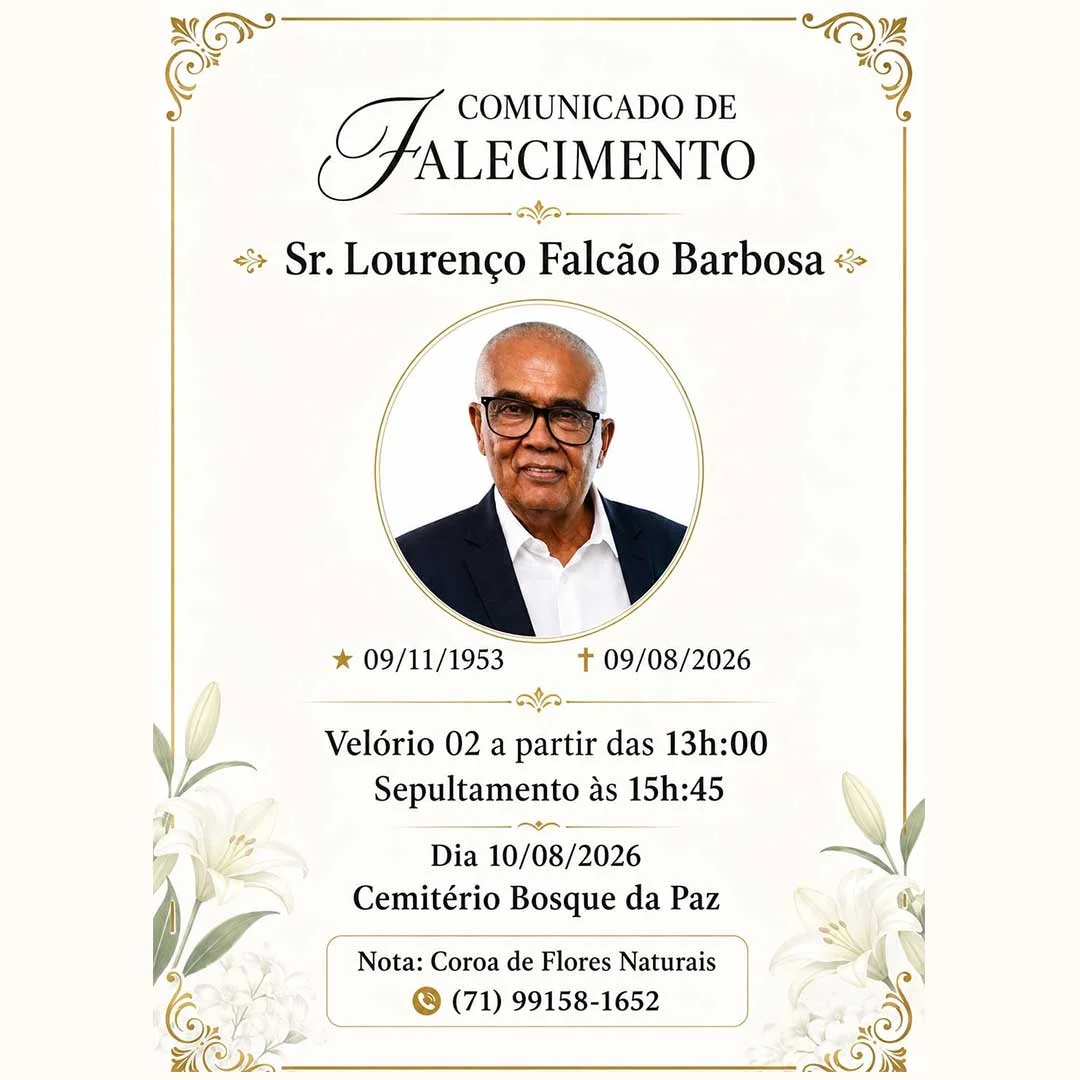 Nota de Falecimento: Sr. Lourenço Falcão | Homenagem ASVEB