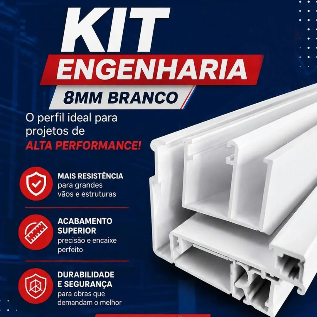 Kit Engenharia 8mm Branco é na Alumínio Salvador